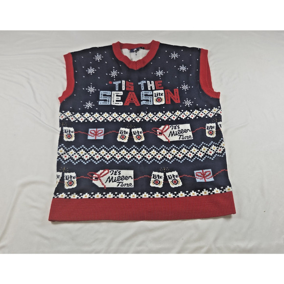 Miller Lite “’Tis the Season” Ugly Christmas Sweater Vest – XL - Picture 1 of 3